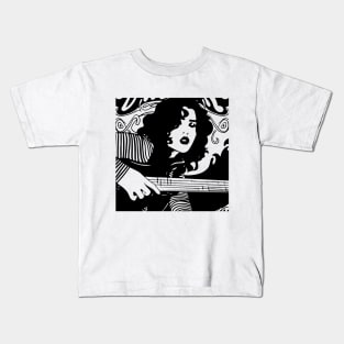 stylish design, guitar girl Kids T-Shirt